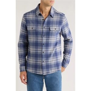 7Diamonds Generation Mens XL Plaid Flannel Shirt Blue Plaid Stretch NWT Outdoors